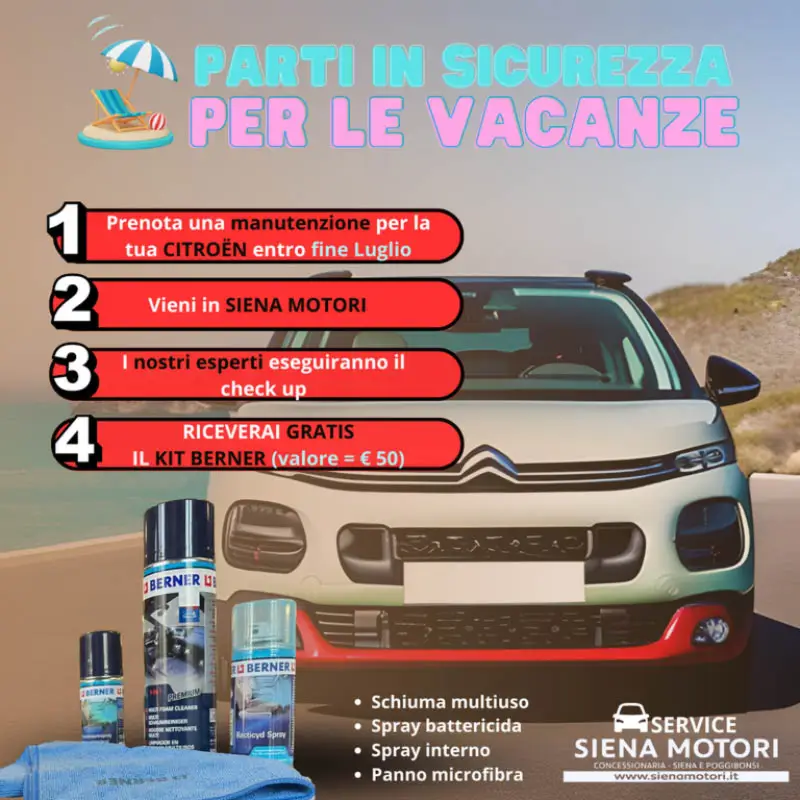 PARTI IN SICUREZZA PER LE VACANZE CON LA TUA CITROËN - Scopri l'offerta di Siena motori